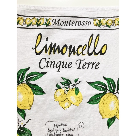 Vintage Limoncello Recipe Tea Towel Oversized Kitchen Towel Lemon Towel Cotton - Picture 3 of 8